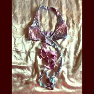 Diamond Holographic Wrap Around Rave Bikini Top